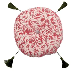 Cuscino Rotondo con Motivo Rosa di Daniela Pinotti & STUDIOTAMAT