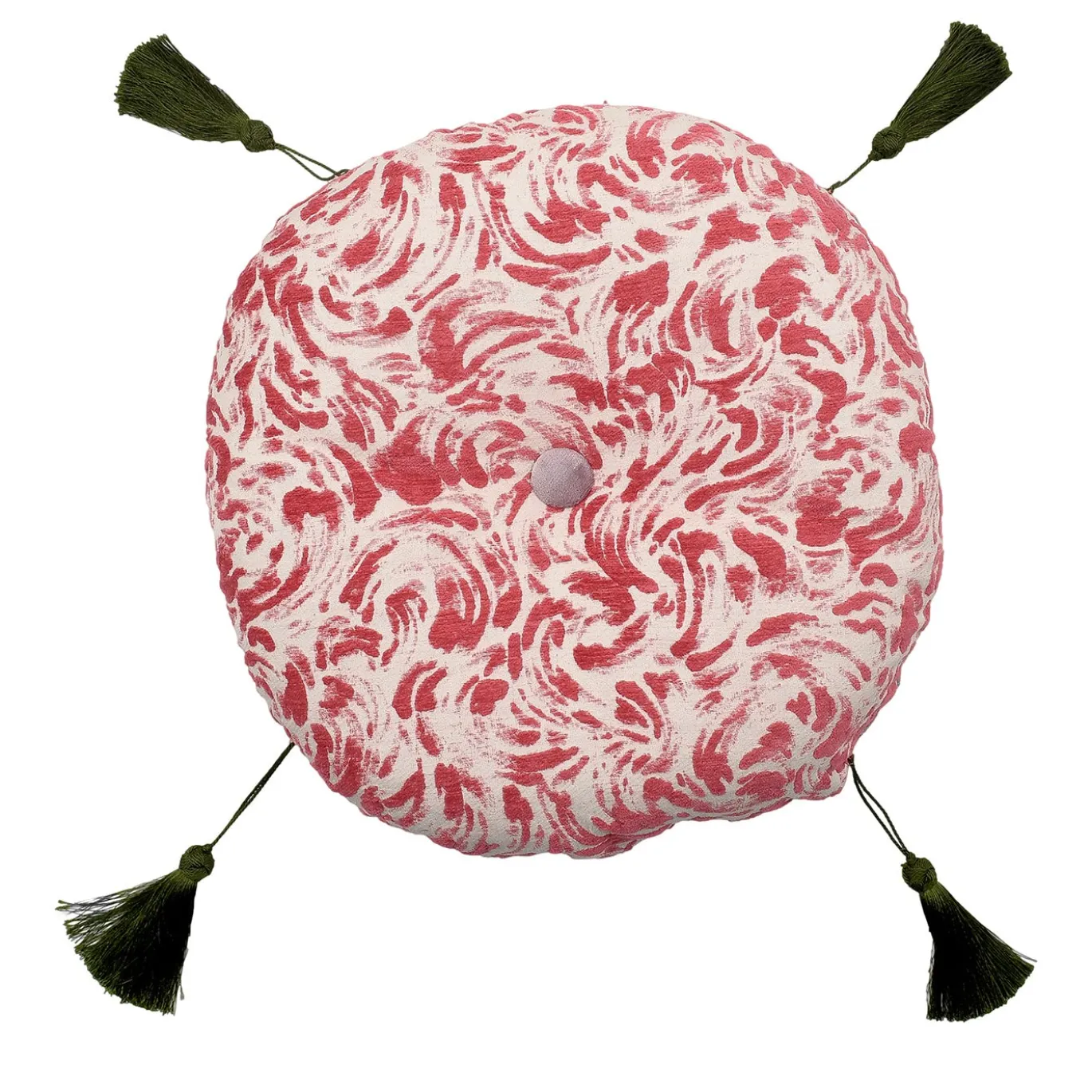 Cuscino Rotondo con Motivo Rosa di Daniela Pinotti & STUDIOTAMAT