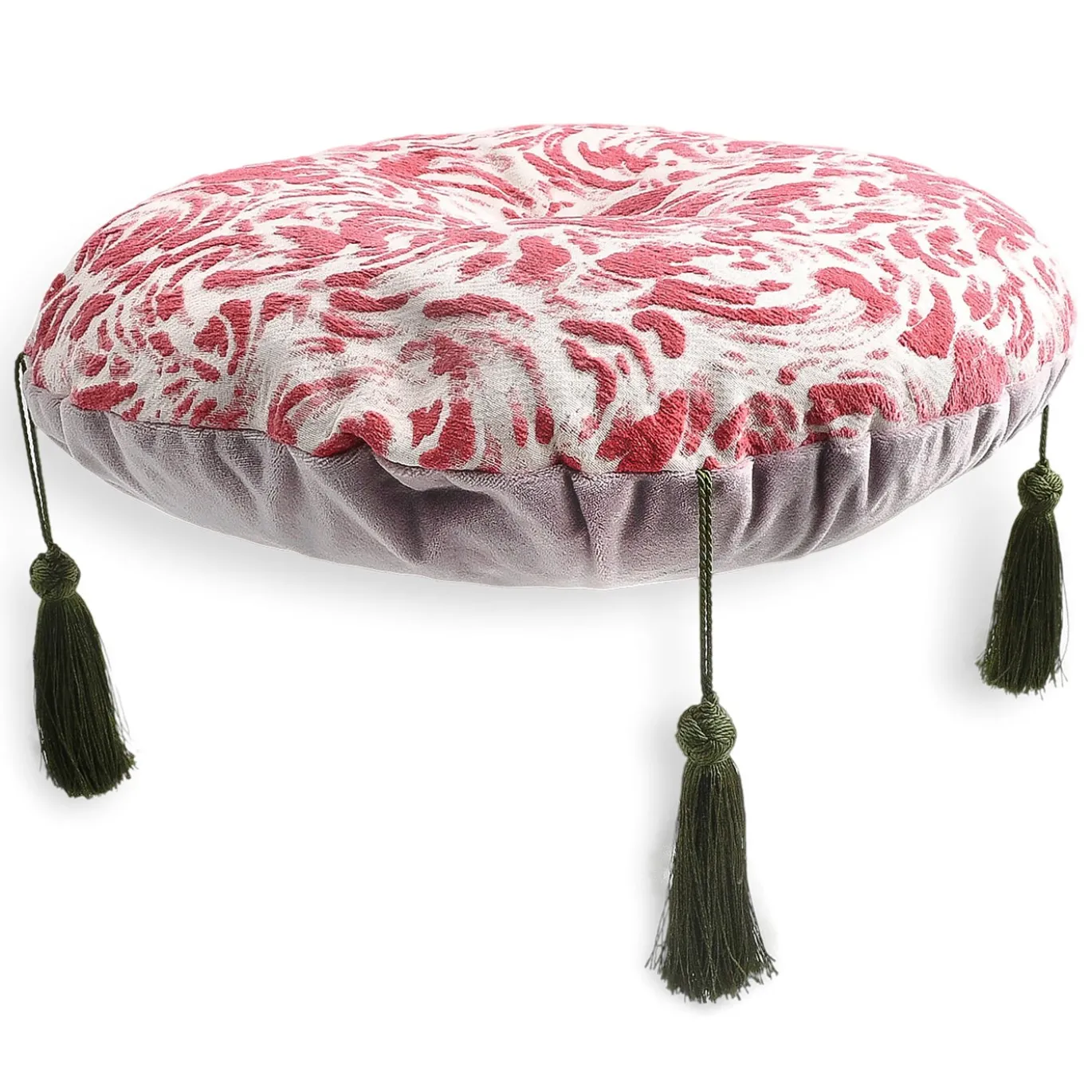 Cuscino Rotondo con Motivo Rosa di Daniela Pinotti & STUDIOTAMAT