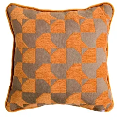 Cuscino Sqaurare Carrè Senape in tessuto jacquard Pied-De-Poule