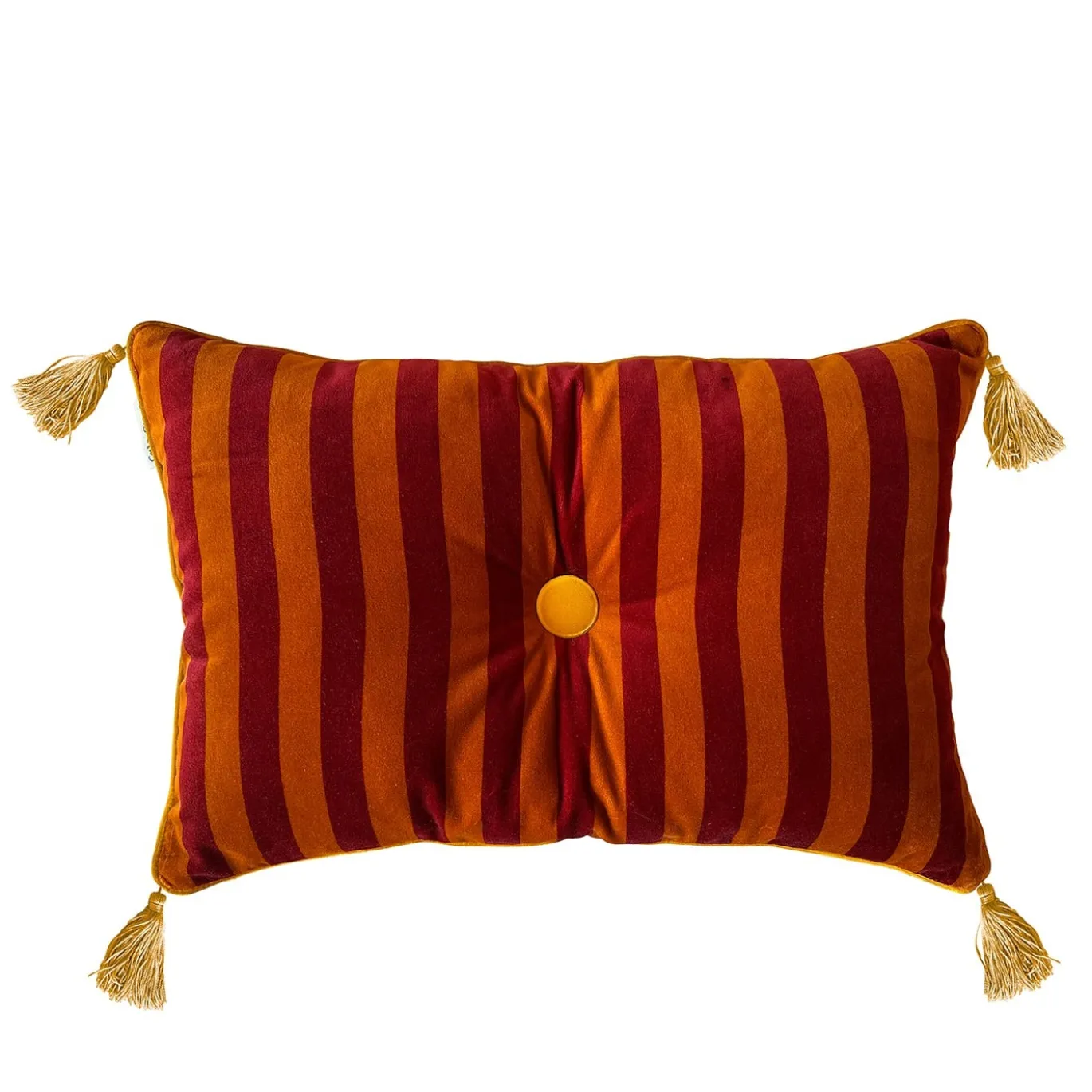 Cuscino Sweet Pillow rettangolare a righe bordeaux e arancione