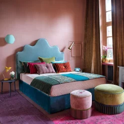 Cuscino Sweet Pillow rettangolare a righe bordeaux e arancione