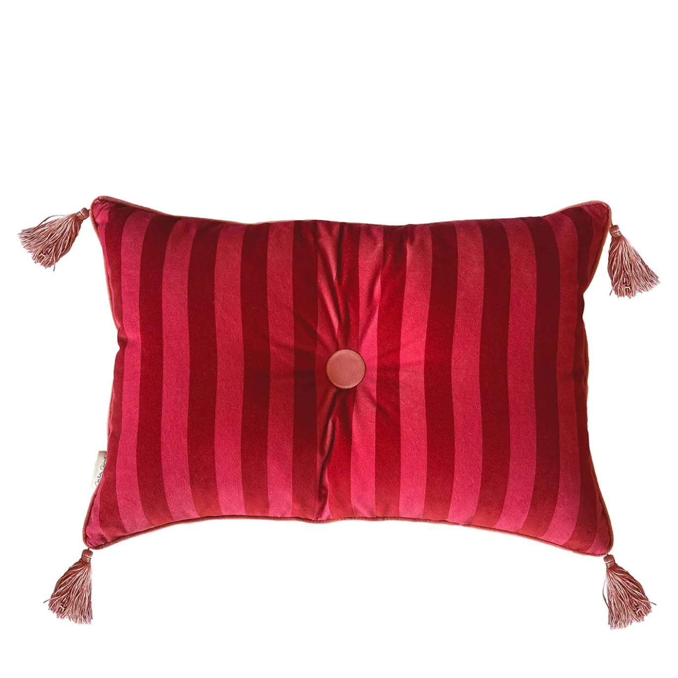 Cuscino Sweet Pillow rettangolare a righe rosso fragola e ciliegia