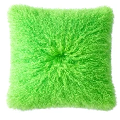 Cuscino Velum in lana di agnello mongolo verde wasabi