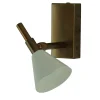 Dalia Lampada da Parete Ottone Finitura Bronzo con Paralume Bianco