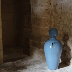 DA Scultura Decorativa in Ceramica Azzurro Chiaro (H 90 cm | 35.4