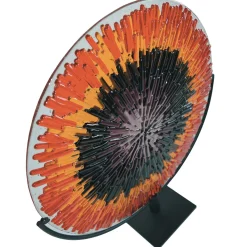 Disco di vetro di Murano rosso energia