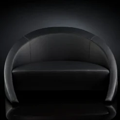 DIVANETTO RUSTY IN PELLE NERA