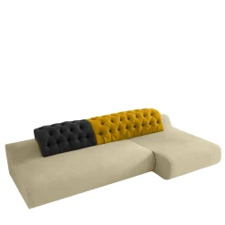Divano a chaise longue Baco nero e giallo