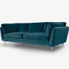Divano a 3 posti Eva in Velluto Starling Blu di Davide Barzaghi