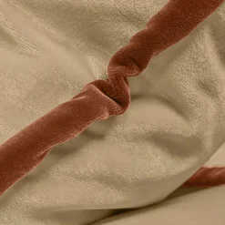 Divano a 2 posti in velluto beige e arancione Rafaella Bio