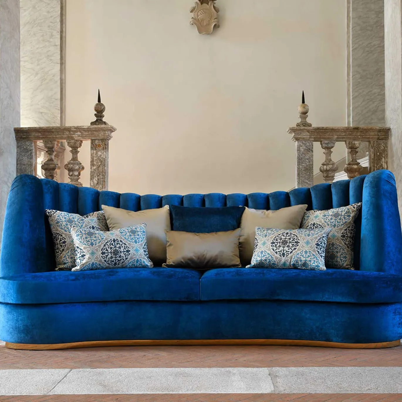 Divano a 4 posti Thalia blu