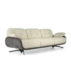 Divano Ayton in pelle bianca