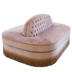 Divano bifacciale in velluto rosa