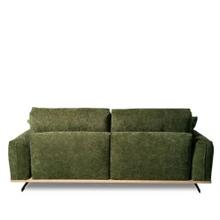 Divano Boboli in Tessuto Verde con Base in Legno