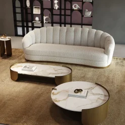 Divano Bouclé Medio Bianco Nest