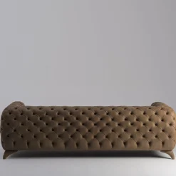 Divano capitonnè Isidoro pelle marrone