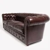 Divano Chesterfield pelle marrone mogano