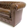 Divano Chesterfield pelle marrone muschio