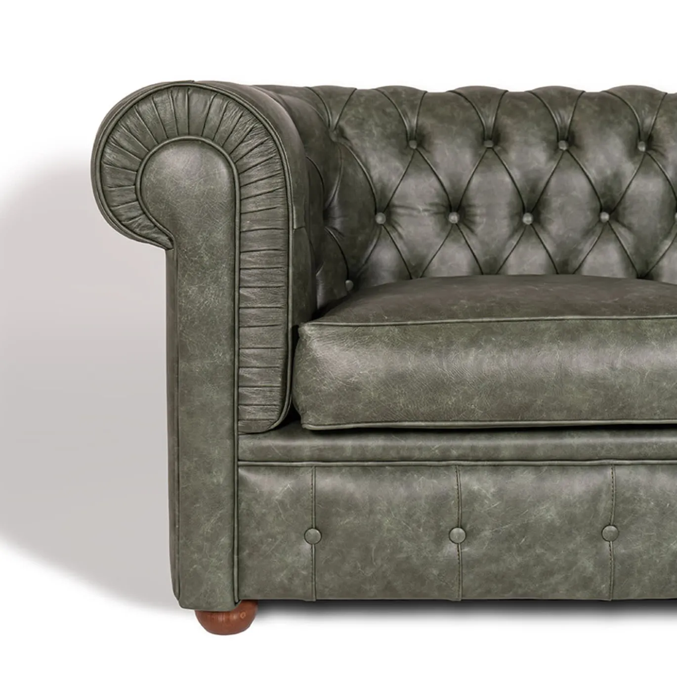 Divano Chesterfield pelle verde scuro