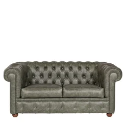 Divano Chesterfield pelle verde scuro