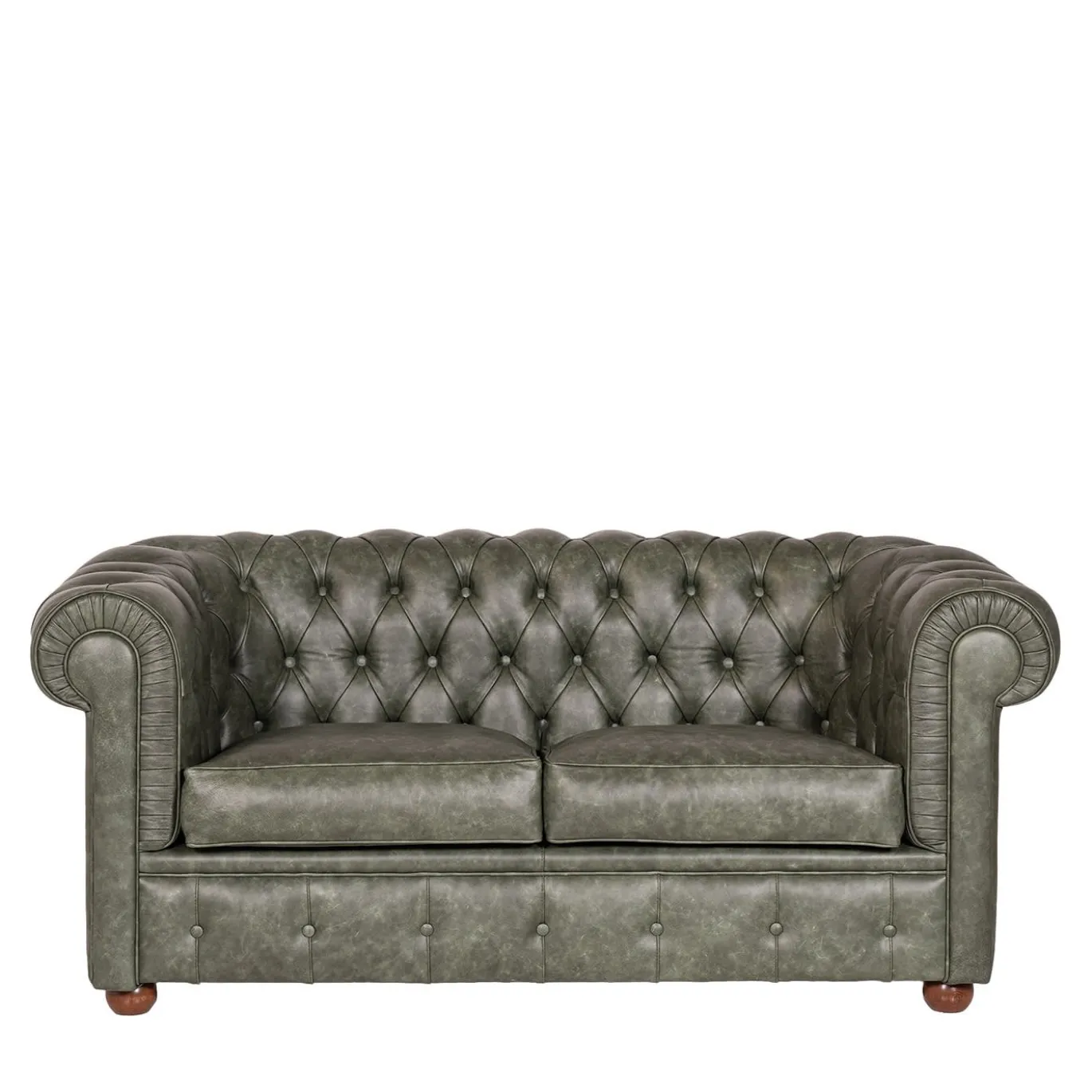 Divano Chesterfield pelle verde scuro