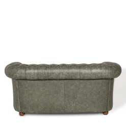 Divano Chesterfield pelle verde scuro