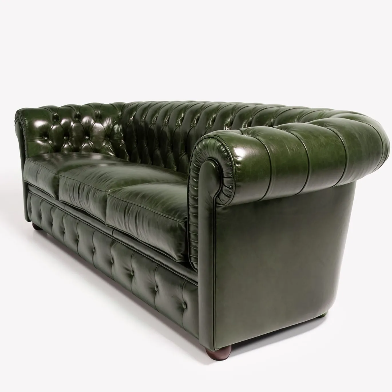 Divano Chesterfield pelle verde scuro