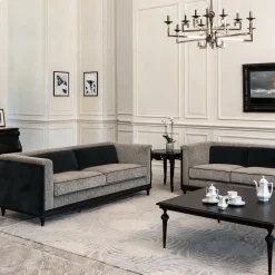 Divano classico Balmoral blu e grigio
