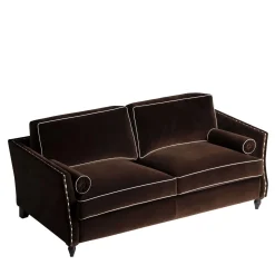 Divano classico Bramante velluto marrone