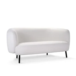 Divano Curvo Haunui Bianco con Gambe Nero Opaco