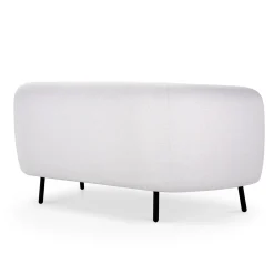 Divano Curvo Haunui Bianco con Gambe Nero Opaco