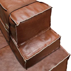 Divano Docker in pelle marrone cognac