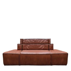Divano Docker in pelle marrone cognac