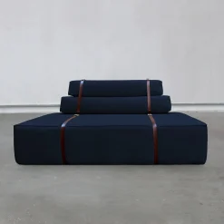 Divano Docker in velluto blu navy