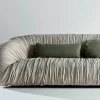Divano Drap� in Pelle Grigia