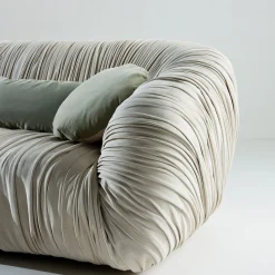 Divano Drap� in Pelle Grigia
