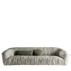 Divano Drap� in Pelle Grigia