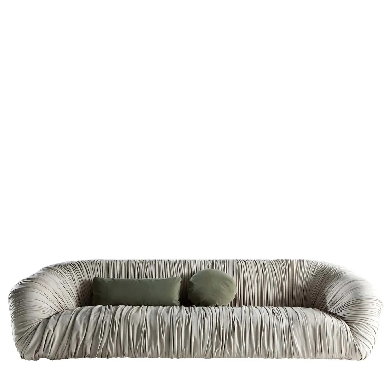 Divano Drap� in Pelle Grigia