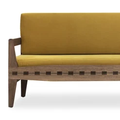 Divano Letto Duetto Color Senape in Legno Massello di Mario Prandina