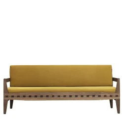 Divano Letto Duetto Color Senape in Legno Massello di Mario Prandina