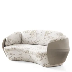 Divano Lorelei bianco con inserti in pelle