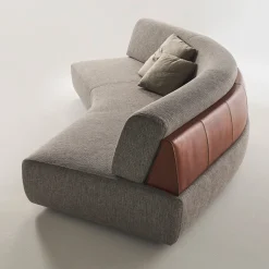 Divano Mistral Curved grigio e rosso