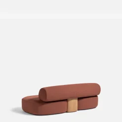 Divano modulare Slow 2P in tessuto Loop rosso