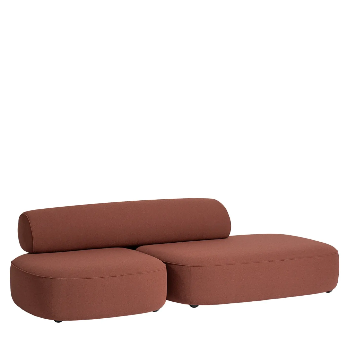 Divano Modulare Slow 3P in Tessuto Loop Rosso