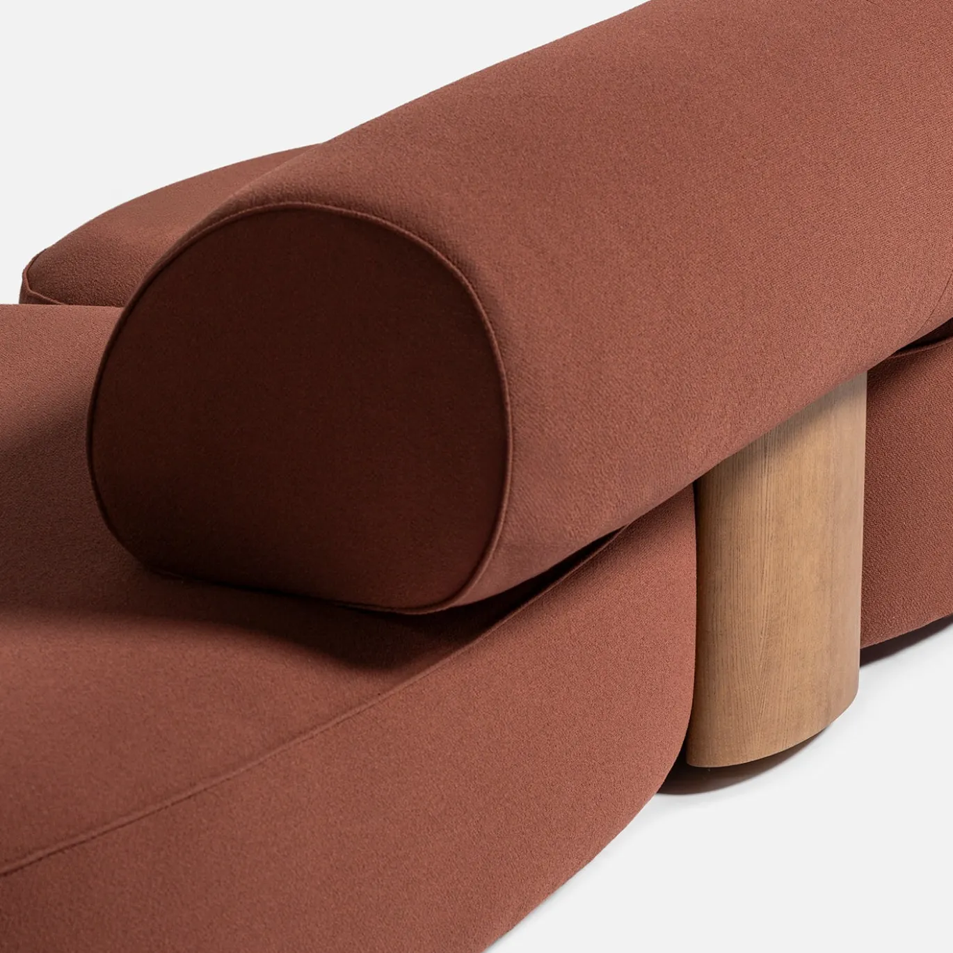 Divano Modulare Slow 3P in Tessuto Loop Rosso