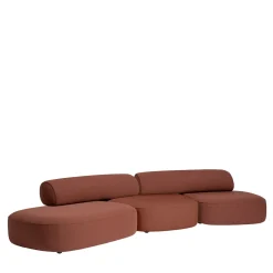 Divano Modulare Slow XL in tessuto Loop rosso