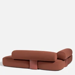 Divano Modulare Slow XXL in Tessuto Loop Rosso
