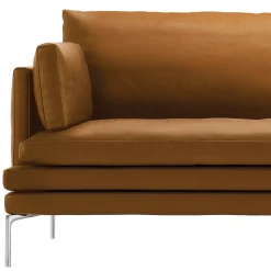 Divano Monoblocco William Grande in Pelle Naturale Gold con 3 Cuscini di Damian Williamson