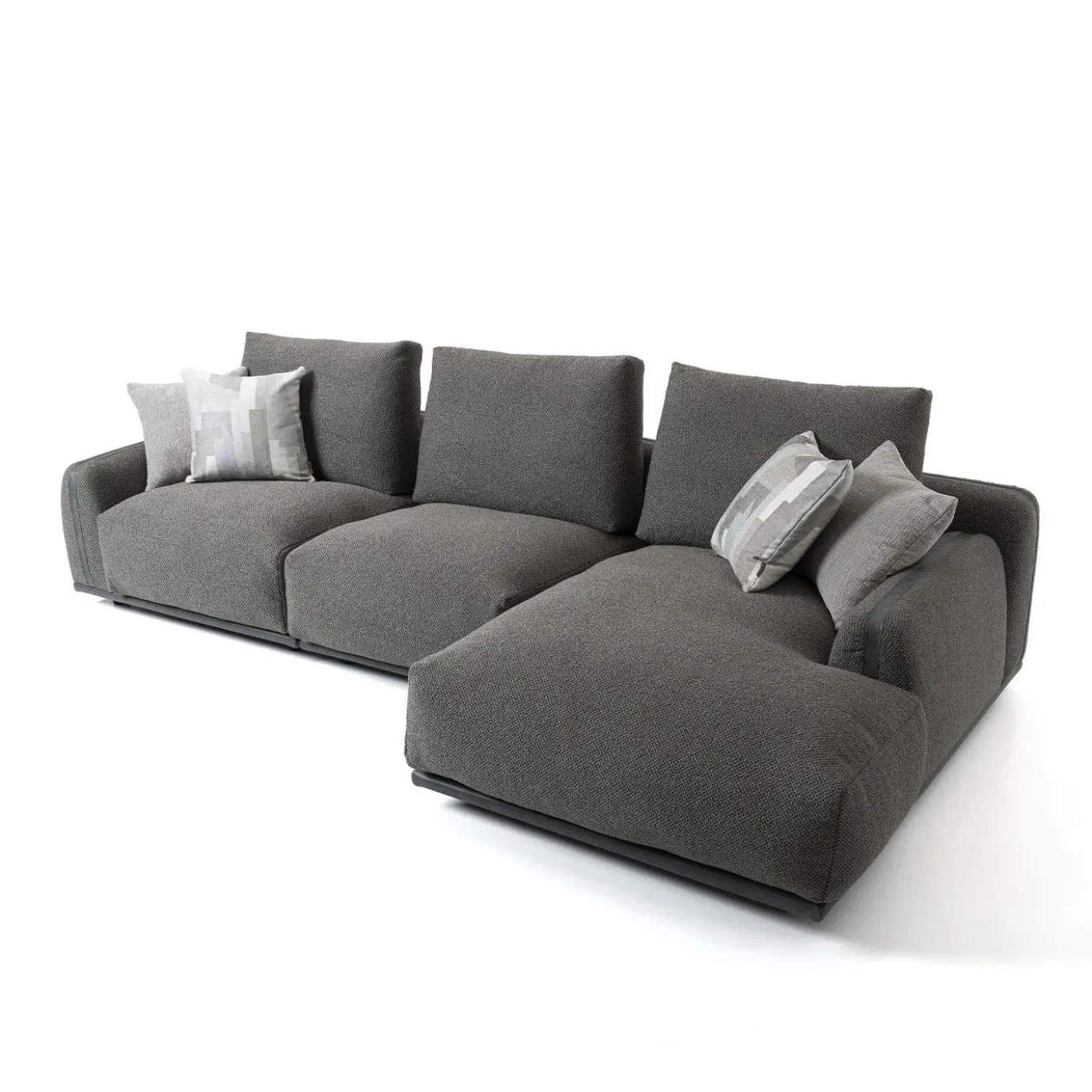 Divano Paloma con chaise longue grigio antracite